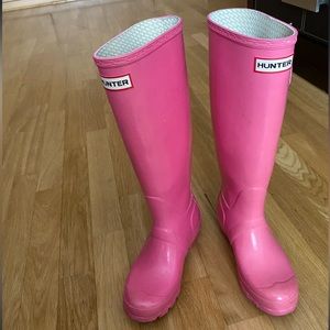 Pink hunter boots